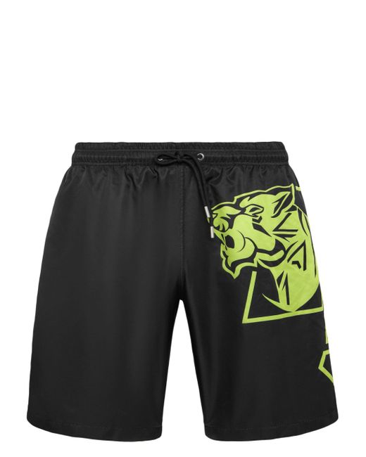 Plein Sport tiger-print sports shorts