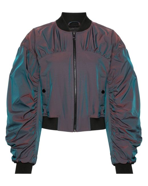Karl Lagerfeld ruched iridescent bomber jacket