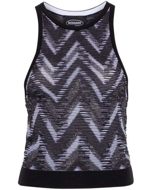 Missoni zigzag-woven knitted tank top