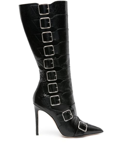 Paris Texas Tyra 100mm buckled leather boots