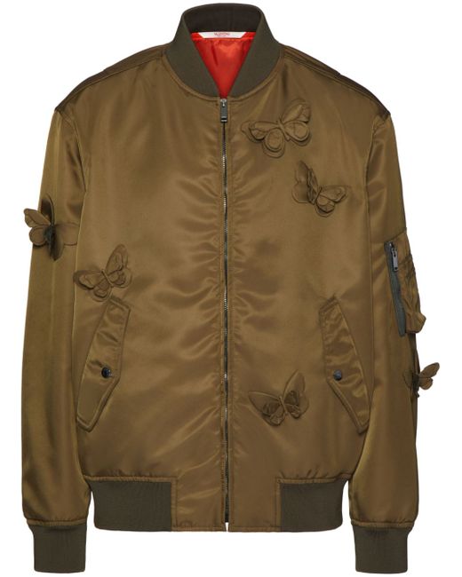 Valentino Garavani butterfly-appliqué bomber jacket