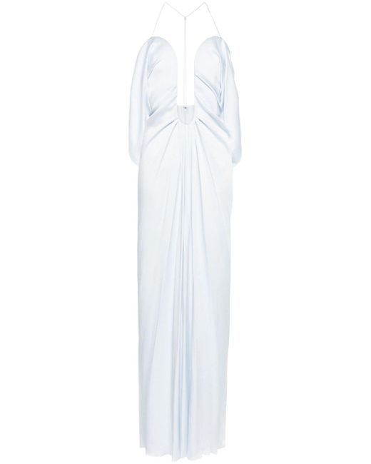 Victoria Beckham draped crepe satin maxi dress