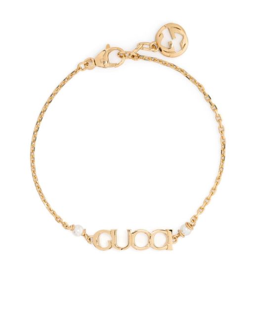 Gucci Script chain-link crystal bracelet