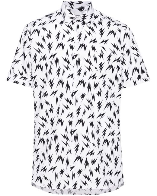 Karl Lagerfeld bolt-print poplin shirt
