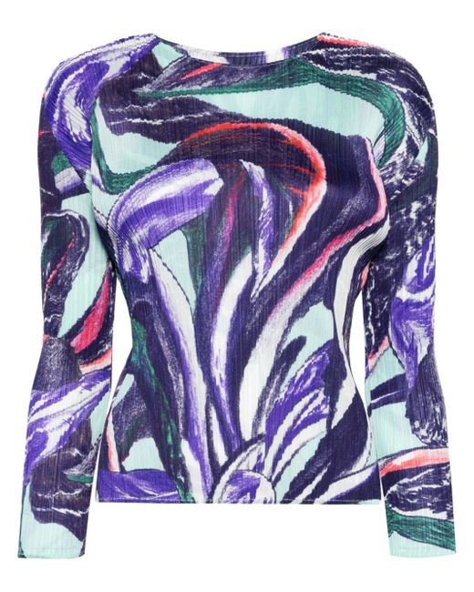 Pleats Please By Issey Miyake abstract-print plissé blouse