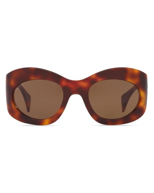Gucci tortoiseshell oval-frame sunglasses