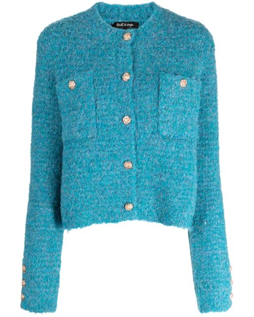 tout a coup logo-embossed knitted cardigan