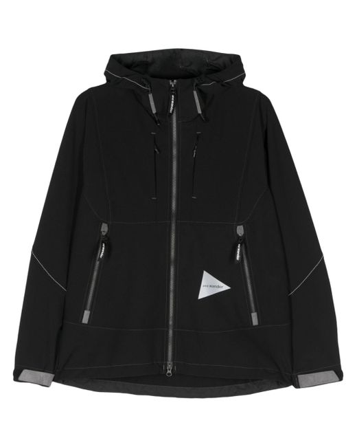 And Wander logo-print hooded jacket