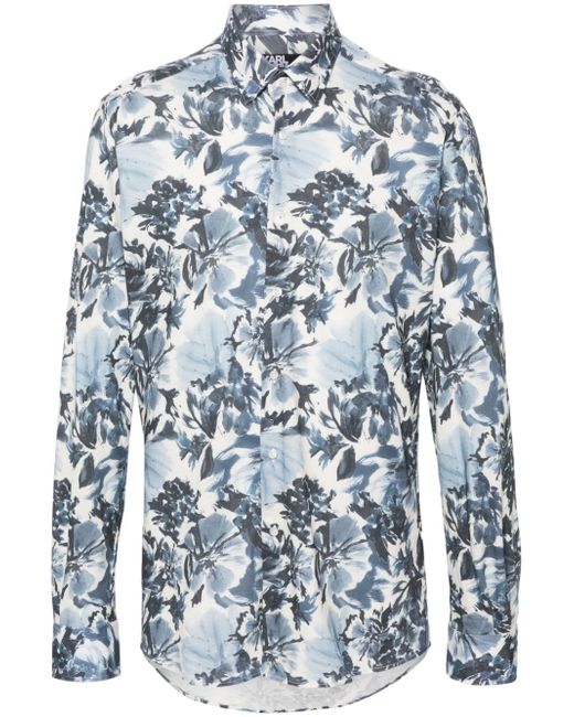 Karl Lagerfeld abstract floral-print shirt