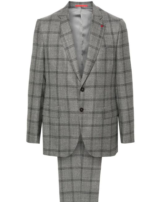 Isaia plaid-check single-breasted suit