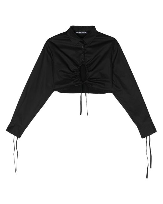 Andreādamo panelled cropped shirt