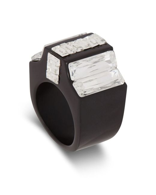 Balmain rhinestone-embellished flat-band ring