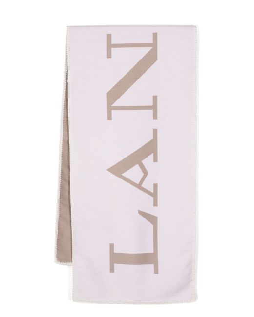 Lanvin jacquard-logo wool-blend scarf