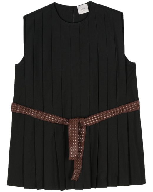 Alysi belted pleated top