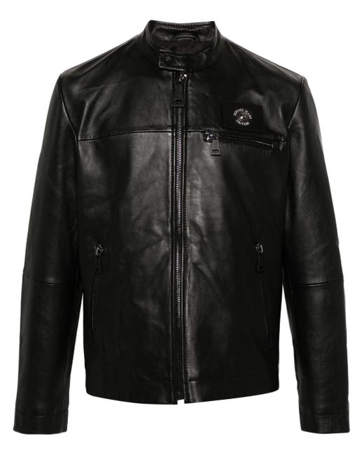 Versace Jeans Couture logo-patch leather jacket