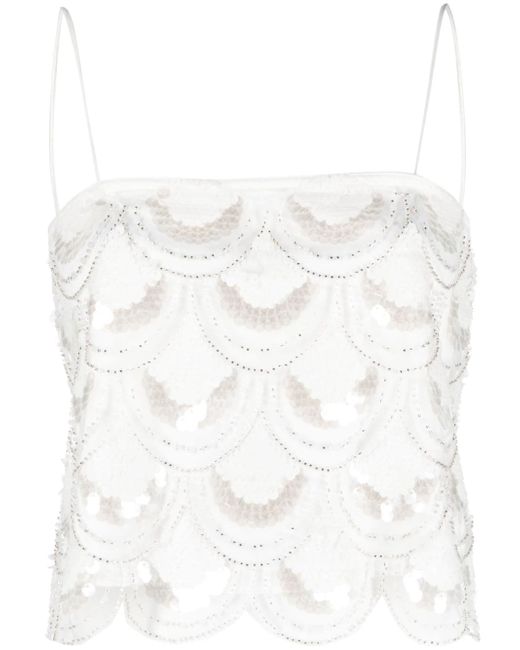 Rotate Birger Christensen sequinned cropped tank top