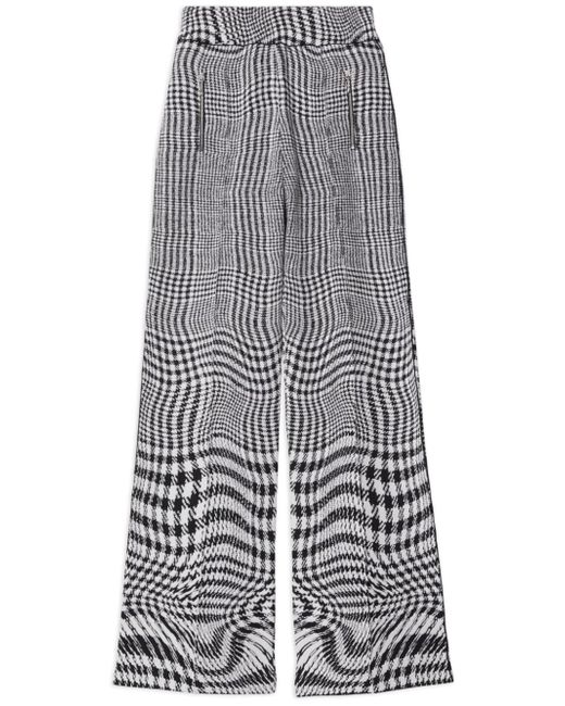 Burberry warped houndstooth jacquard wool-blend trousers