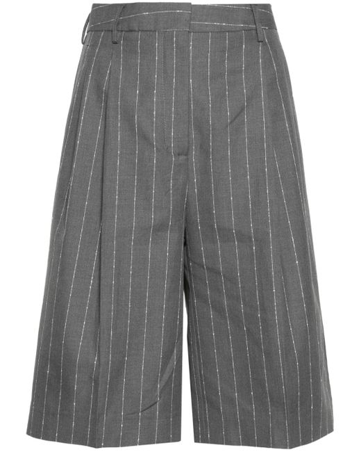 Semicouture pinstriped cotton shorts