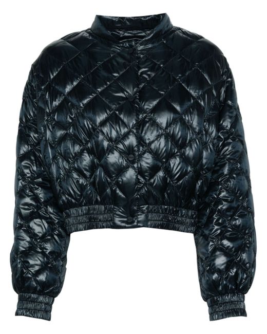 Herno logo-patch diamond-quilted jacket