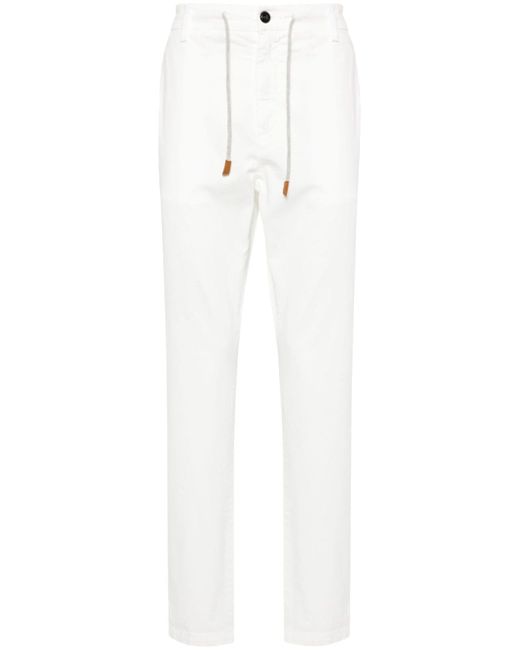 Eleventy drawstring cotton tapered trousers