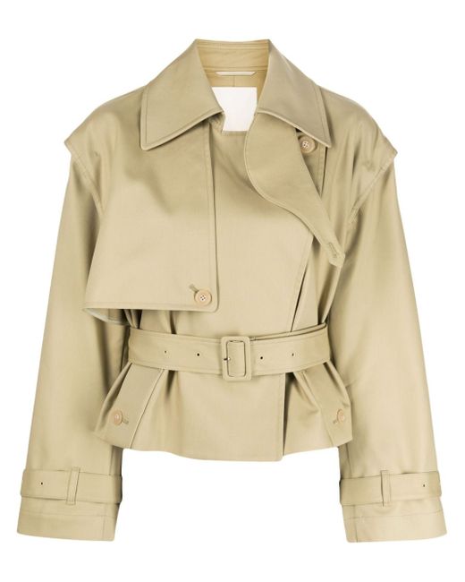 Jnby open-back cropped trench coat