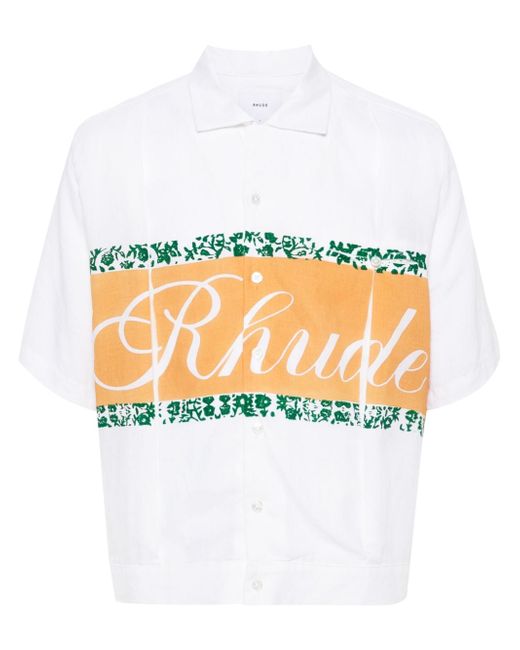 Rhude logo-print chambray shirt
