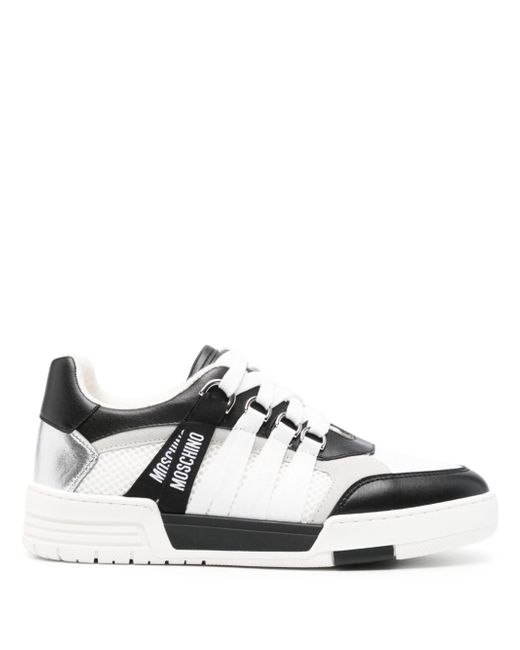 Moschino logo-tape leather sneakers