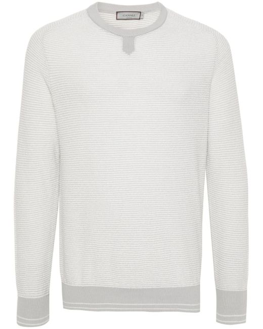 Canali terrycloth long-sleeve jumper