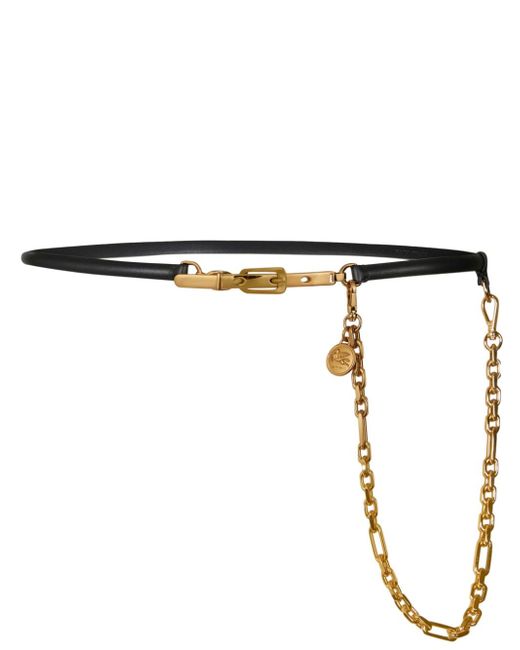Etro chain-link detail thin leather belt