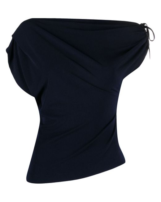 Talbot Runhof asymmetric crepe blouse