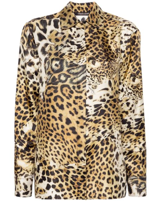Roberto Cavalli leopard-print shirt