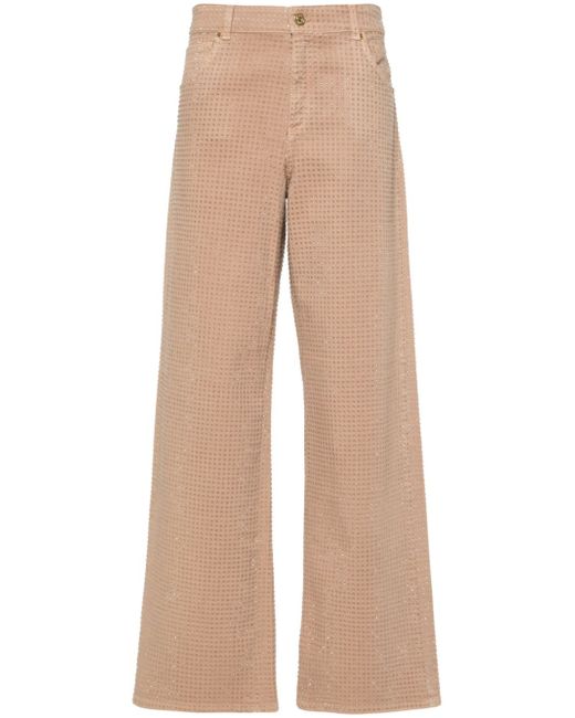 Blumarine crystal-embellished straight trousers