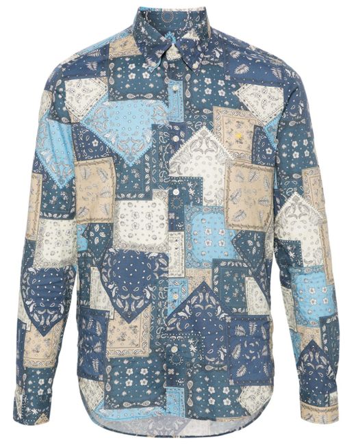 Manuel Ritz patchwork-print cotton shirt