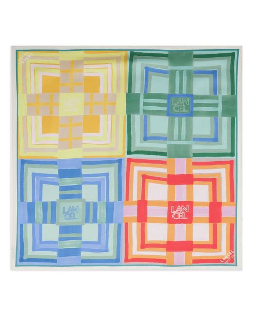 Lancel Summer tartan-print scarf