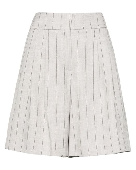 Peserico pleated striped shorts