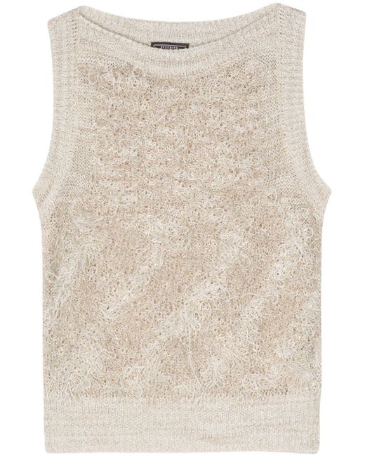 Peserico frayed knitted top