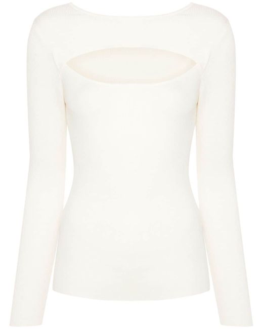 Allude cut-out detailing ribbed top