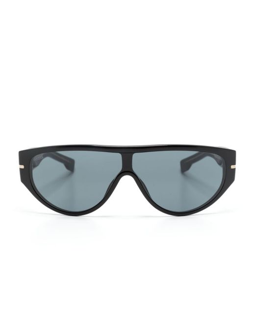 Boss blue-tinted oval-frame sunglasses