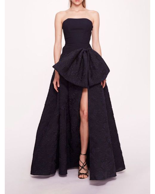 Marchesa Notte oversize-bow strapless gown