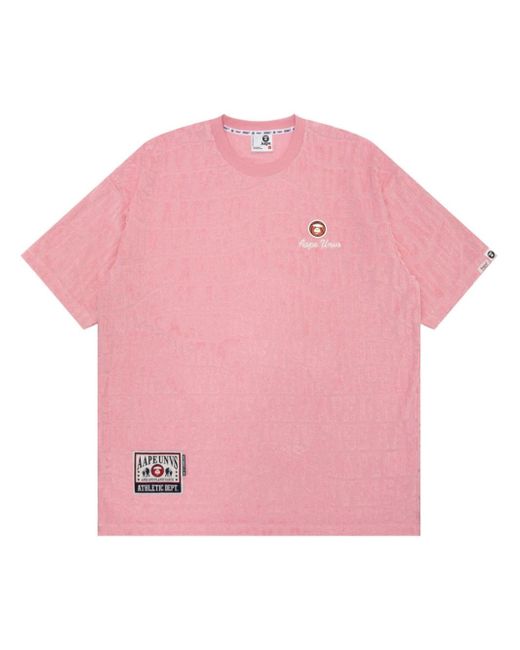 Aape By *A Bathing Ape® logo-patch jacquard terry T-shirt