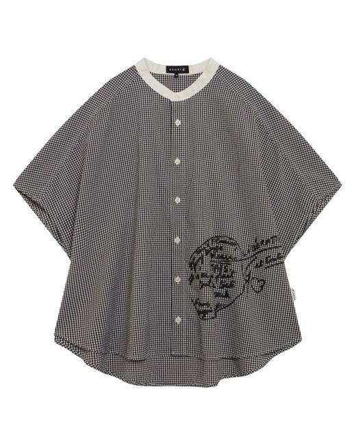 SPORT b. by agnès b. check-pattern collarless shirt