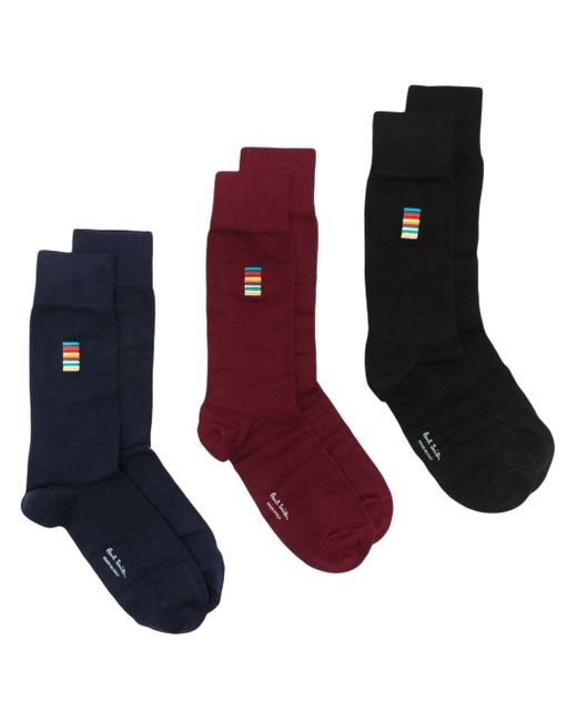 Paul Smith stripe-detail ankle socks pack of three