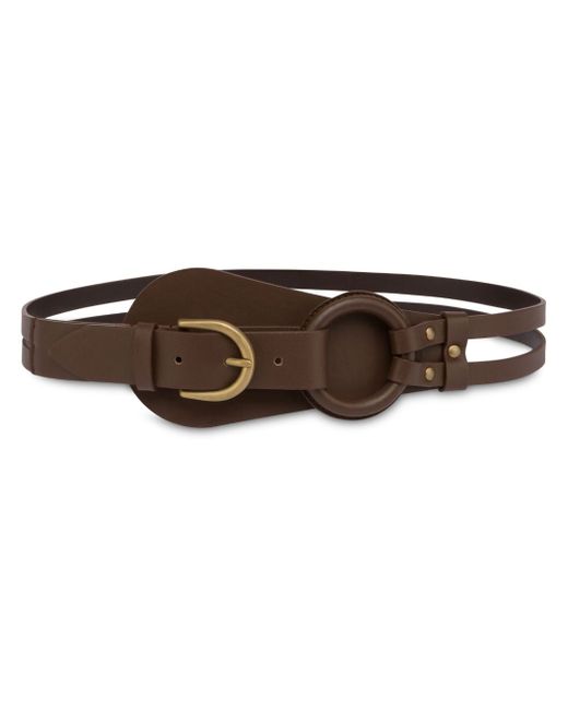 Alberta Ferretti double-strap leather belt