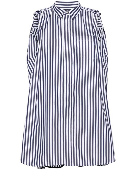 Sacai striped poplin shirt dress