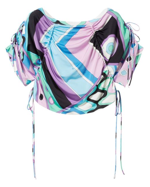 Pucci Vivara-print cropped blouse