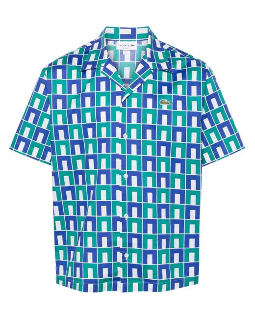Lacoste geometric-print cotton shirt