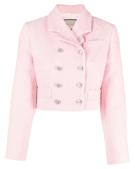 Gucci sequin-embellished cropped tweed jacket