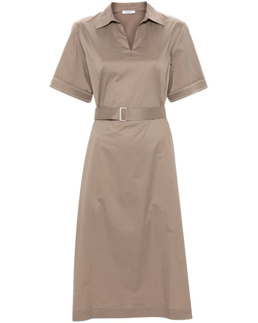 Peserico belted midi polo dress