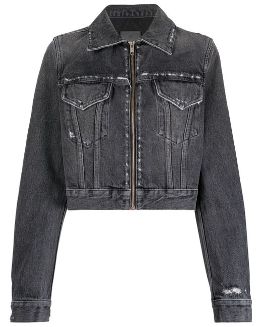 Givenchy distressed-effect zipped denim jacket