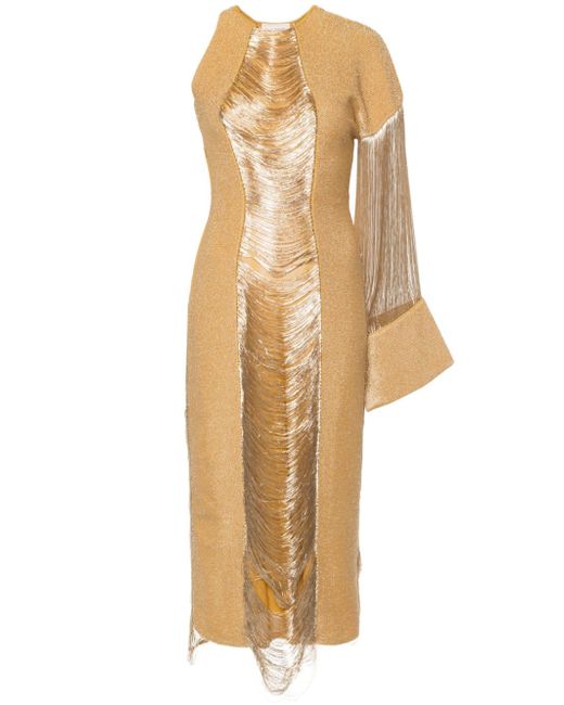 Alexander McQueen metallic-threading dress